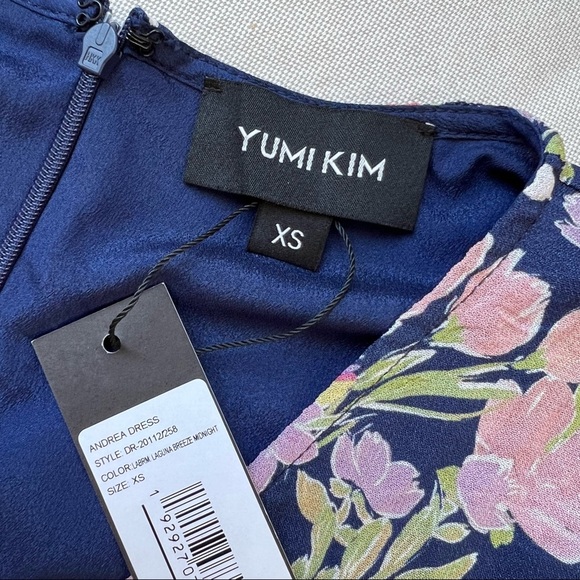 NWT Yumi Kim Andrea Puff Sleeve Ruffle Hem Midi Dress in Laguna Breeze M… - Picture 9 of 12